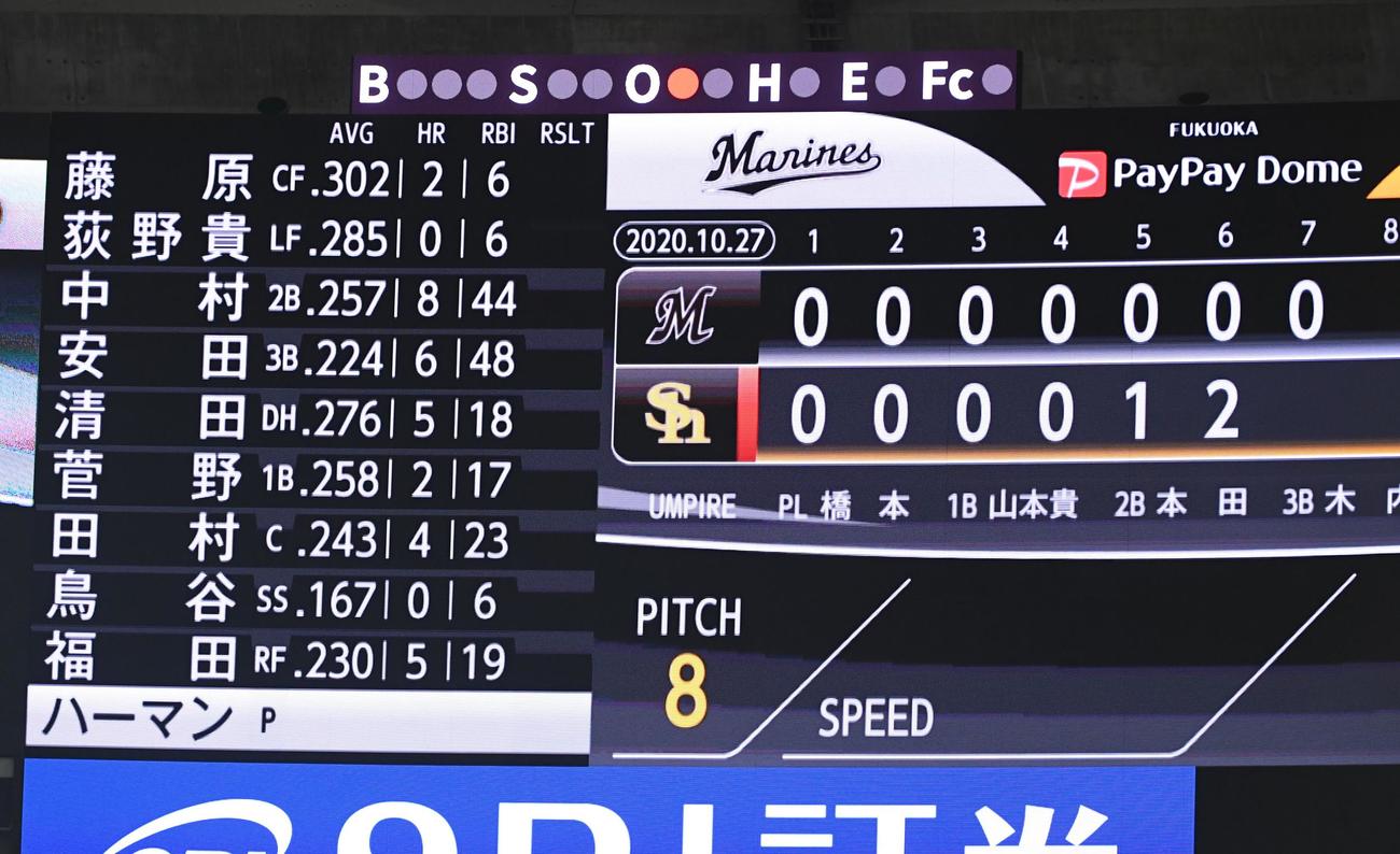 ソフトバンク対ロッテ　7回裏から遊撃手の鳥谷敬（撮影・今浪浩三）