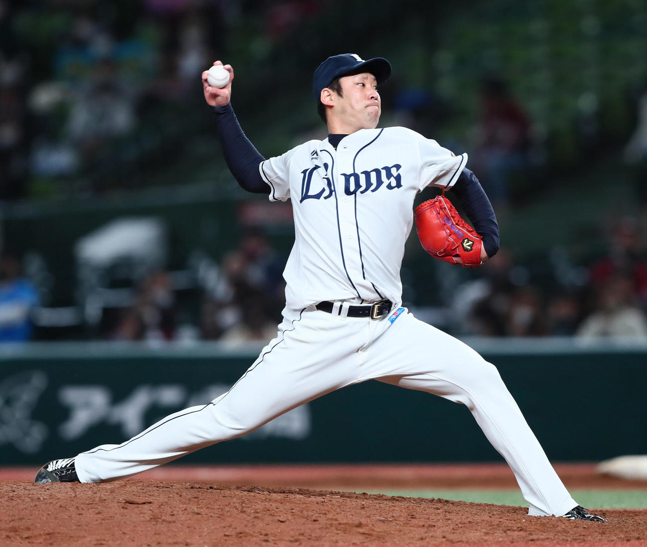 西武対楽天　西武3番手の増田（撮影・足立雅史）