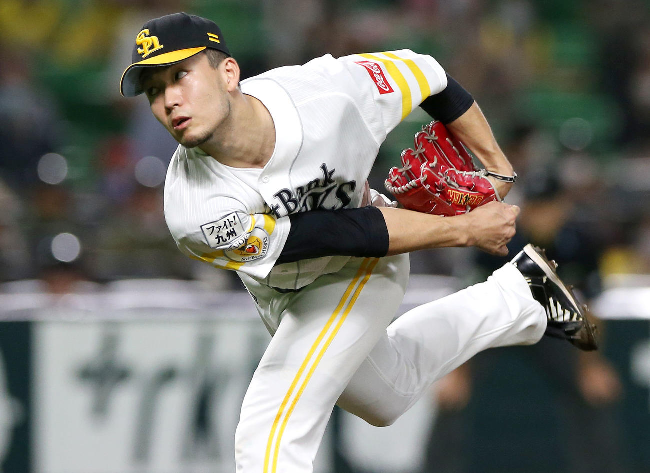 ソフトバンク対ロッテ20回戦　ソフトバンク先発の千賀滉大（撮影・上山淳一）