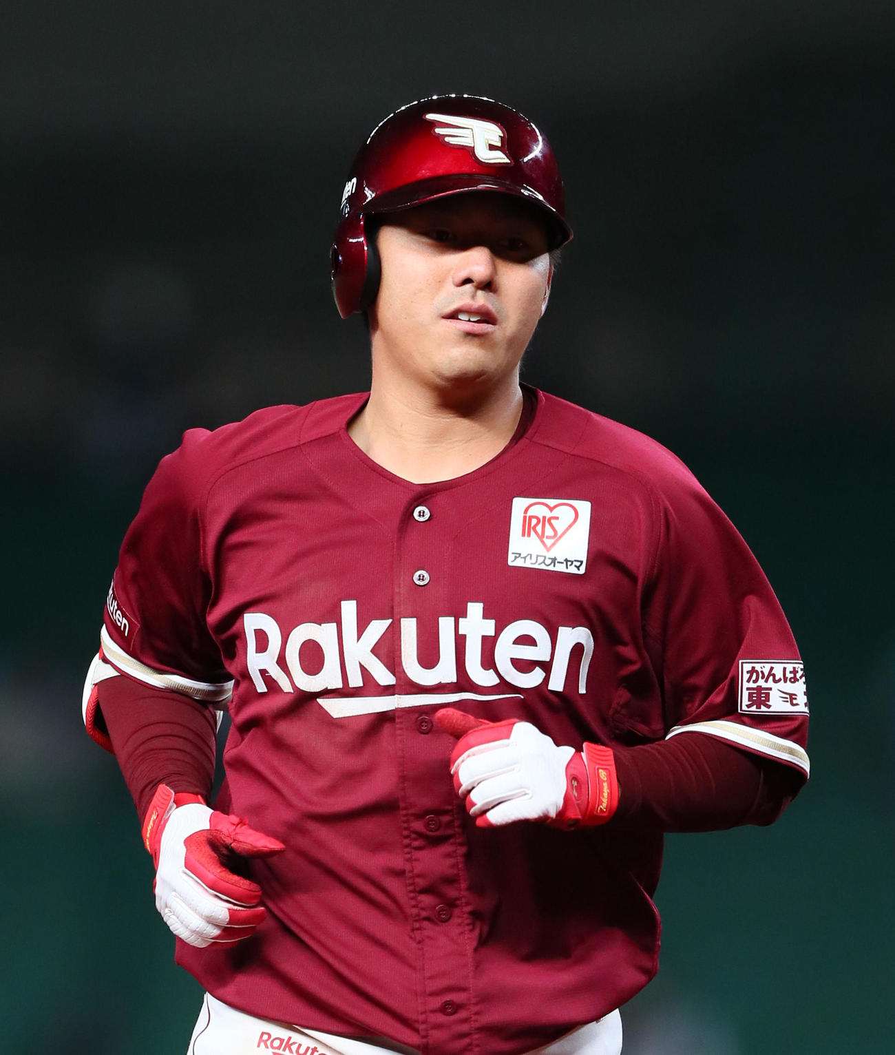 西武対楽天　7回表楽天2死三塁、右越えにプロ初本塁打となる2点本塁打を放った田中貴（撮影・足立雅史）