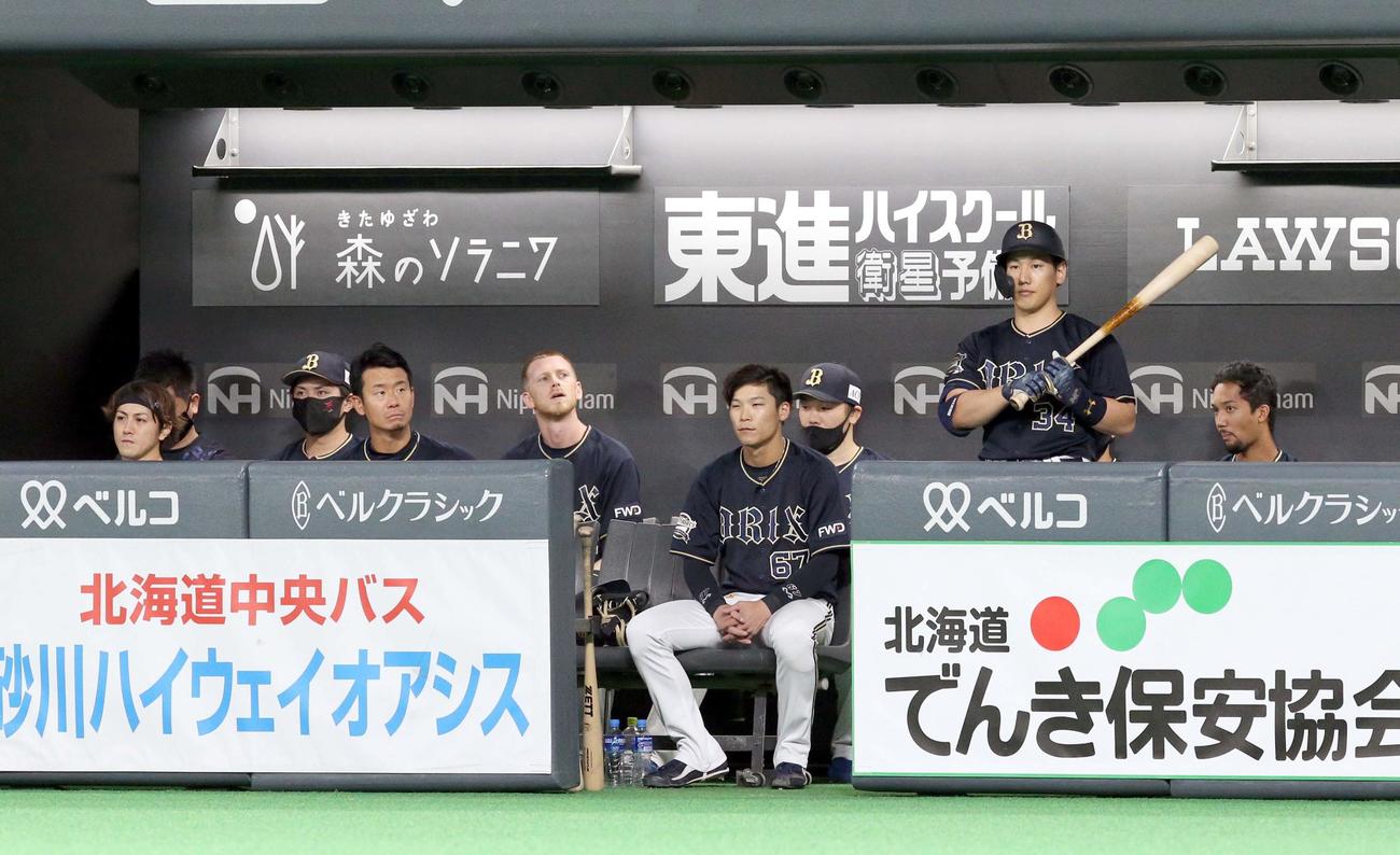 日本ハム対オリックス　意気消沈のオリックスベンチ（撮影・佐藤翔太）