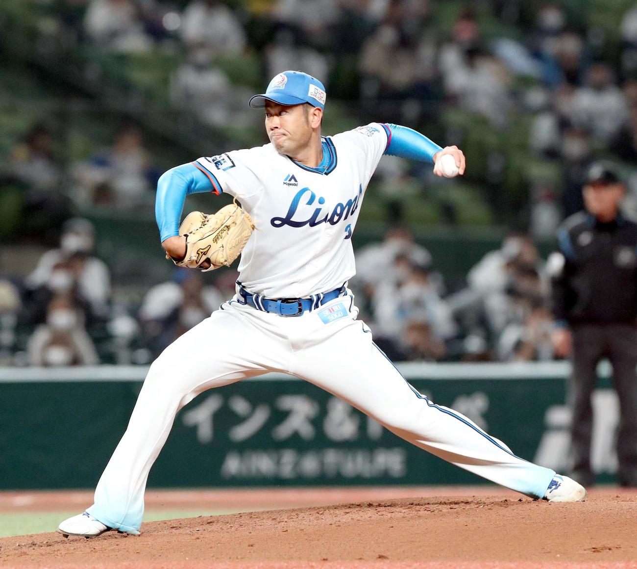 西武対日本ハム　西武先発の榎田（撮影・佐藤翔太）