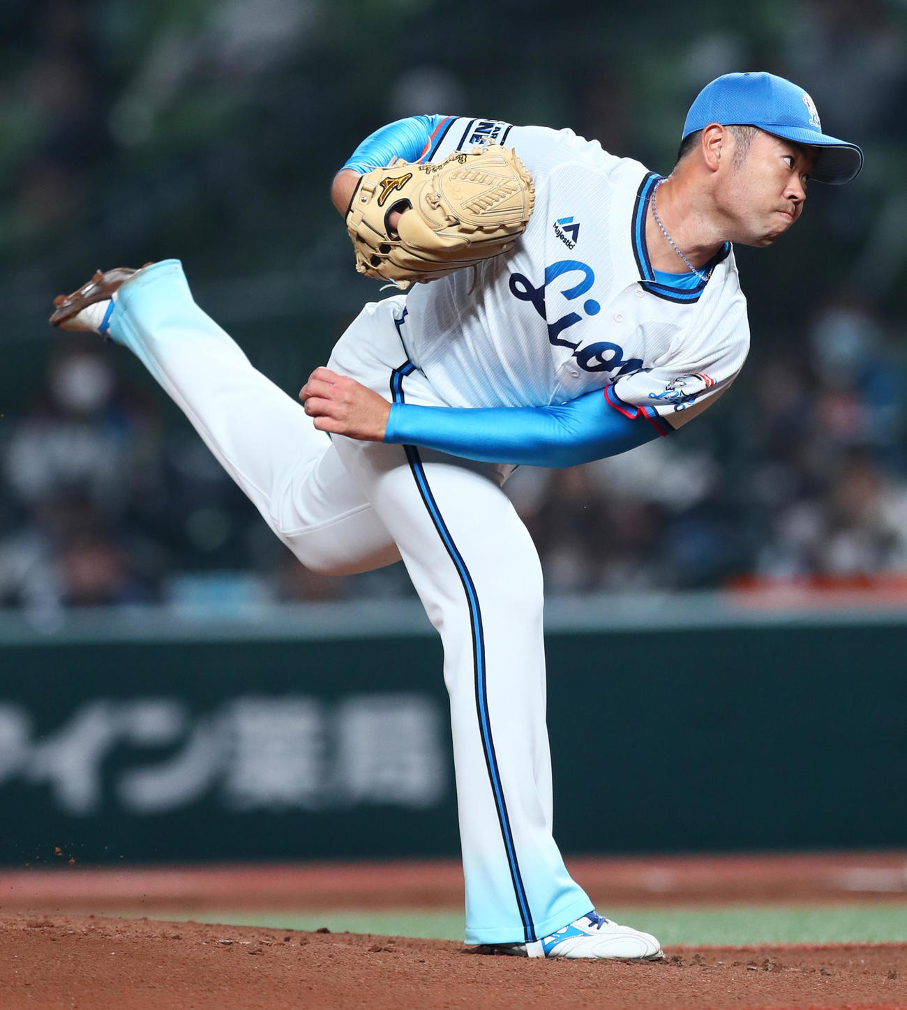 西武対日本ハム　西武先発の榎田（撮影・足立雅史）
