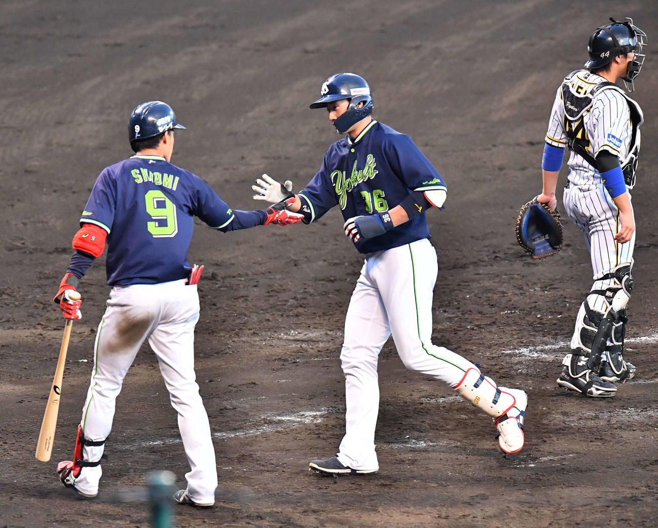 阪神対ヤクルト　7回表ヤクルト無死、広岡大志は中越え同点本塁打を放つ（撮影・上田博志）