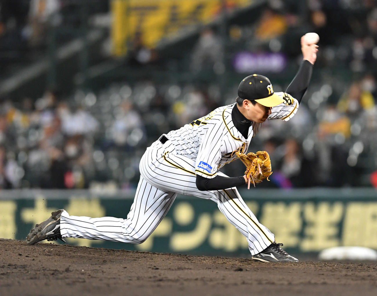 7回表、阪神2番手として登板した岩崎優（撮影・岩下翔太）