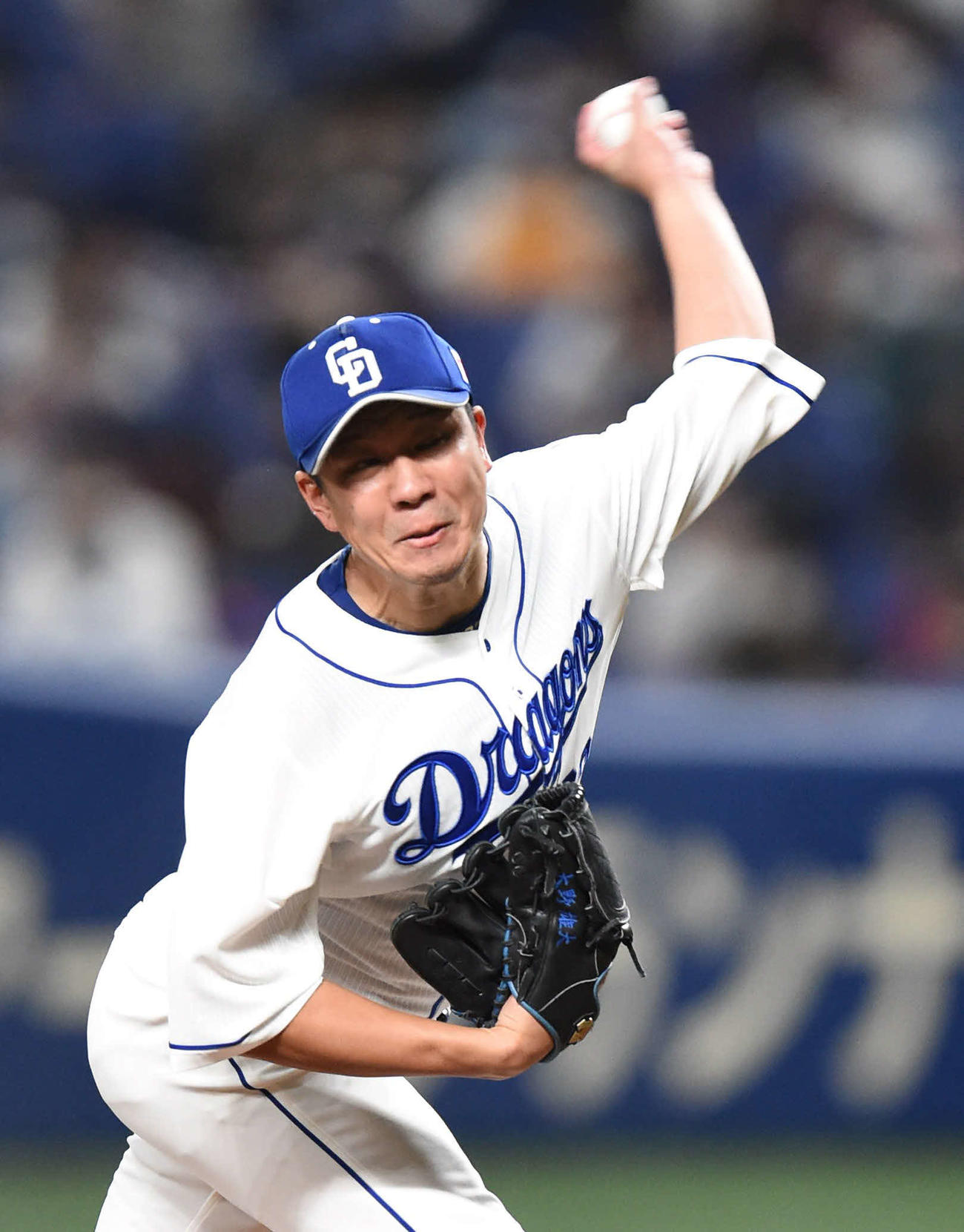 中日対DeNA　7回を無失点に抑える中日先発の大野雄（撮影・森本幸一）