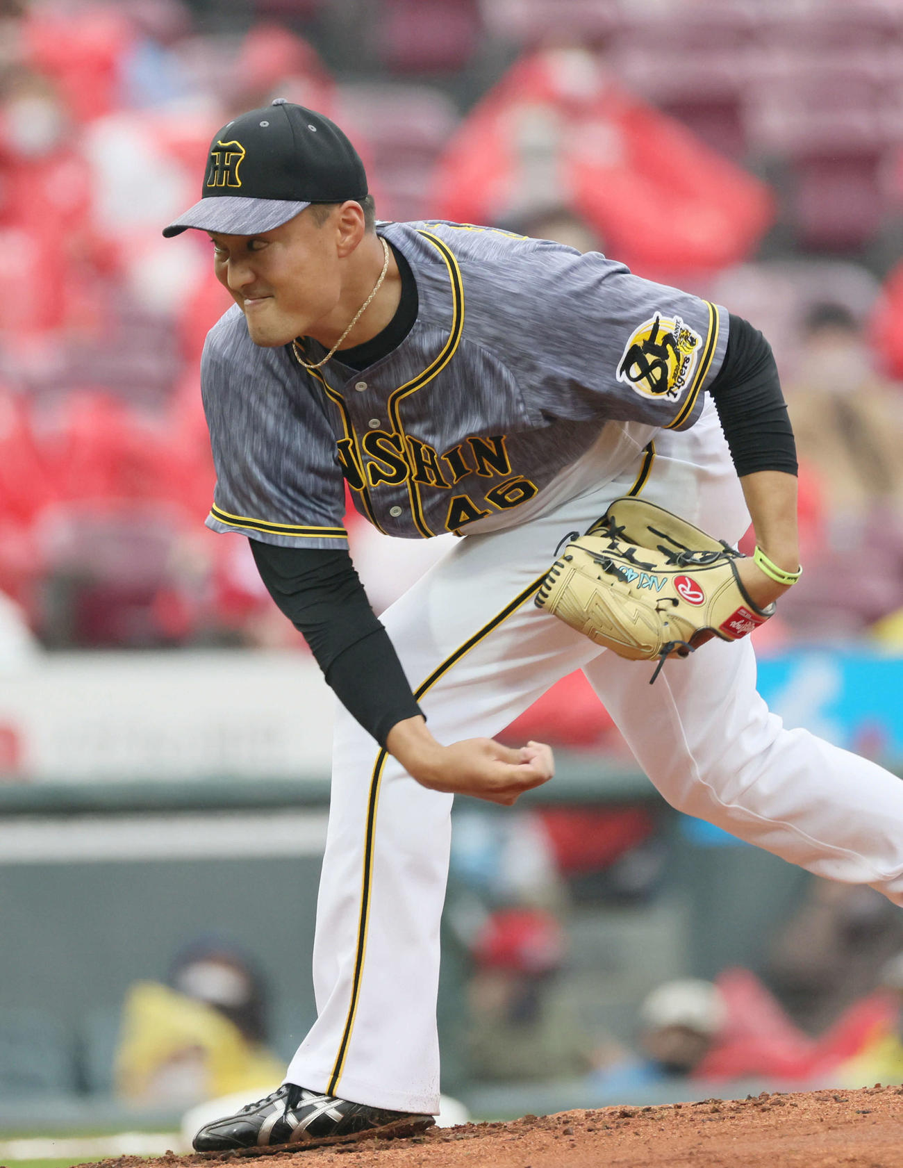 プロ野球広島対阪神　阪神先発の秋山（撮影・加藤孝規）