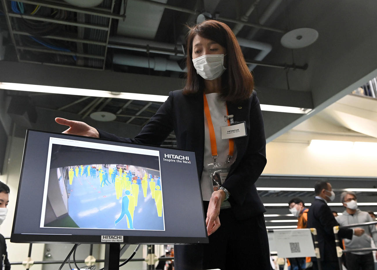 試験的に導入された人流可視化システム（撮影・たえ見朱実）