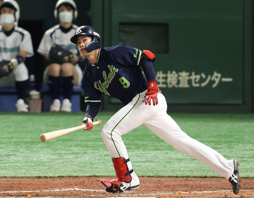 巨人対ヤクルト 4回表ヤクルト無死、本塁打を放ち駆け出す塩見(撮影・河野匠)