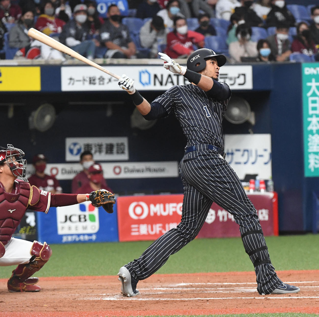 本塁打を放つオリックス・モヤ（2020年11月3日撮影）