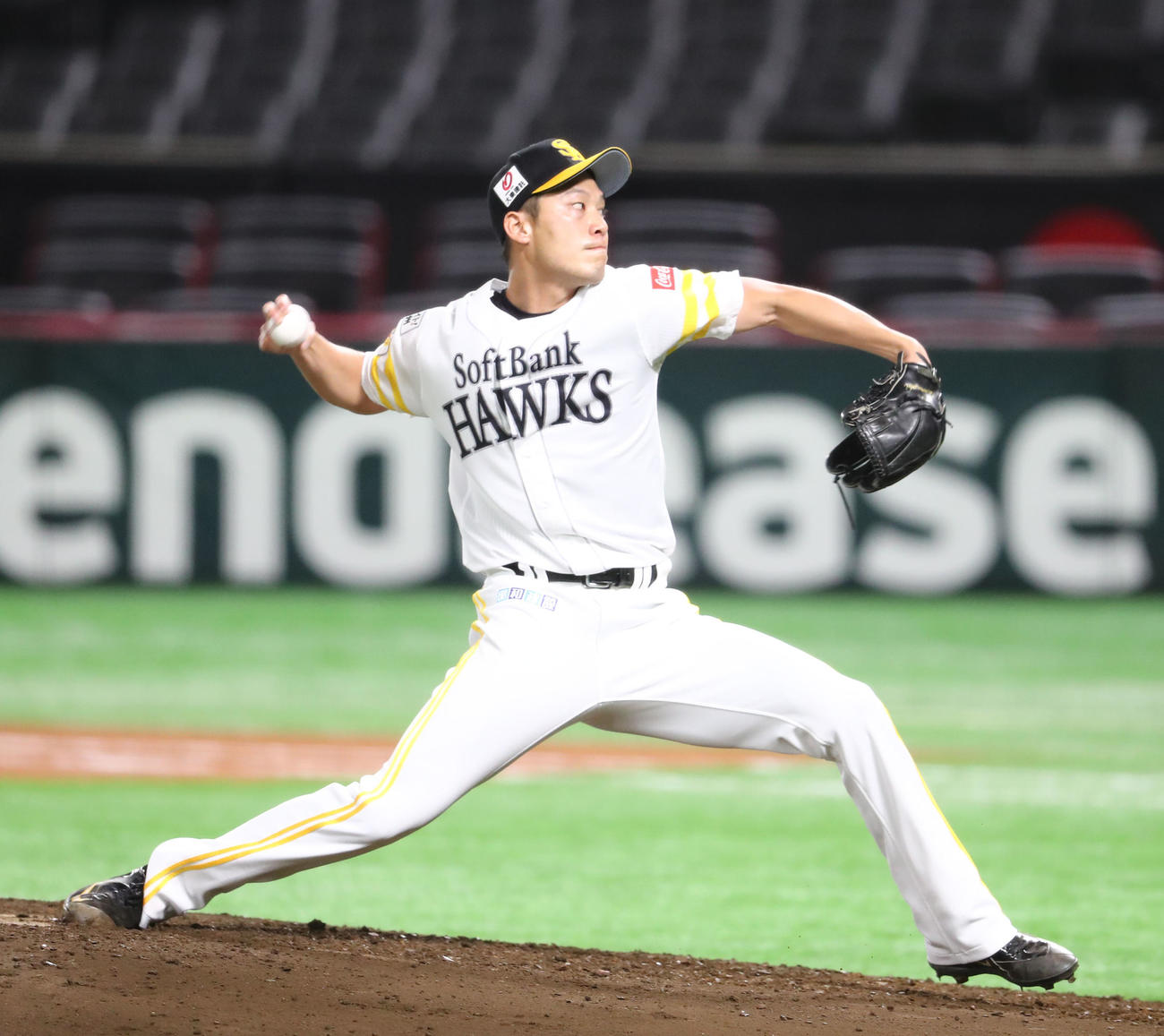 紅白戦に登板した岩崎（撮影・梅根麻紀）