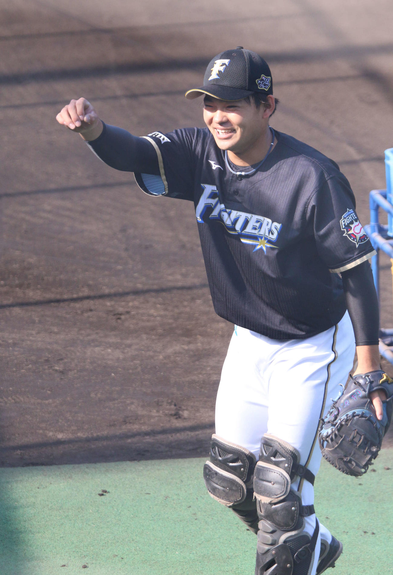鎌ケ谷で秋季練習に参加した日本ハム田宮（撮影・木下大輔）