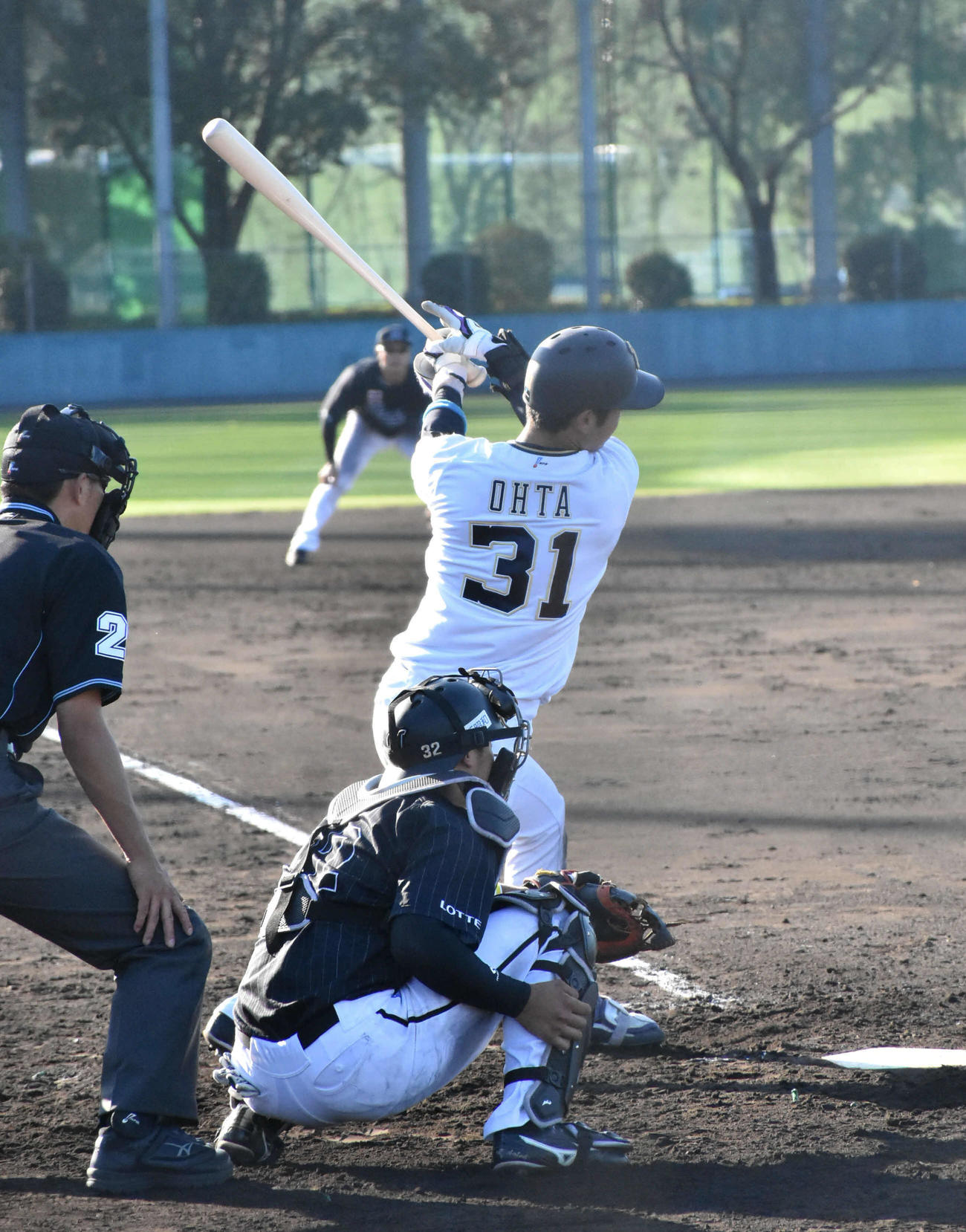 フェニックス・リーグのロッテ戦で4安打を放ったオリックス太田（撮影・真柴健）