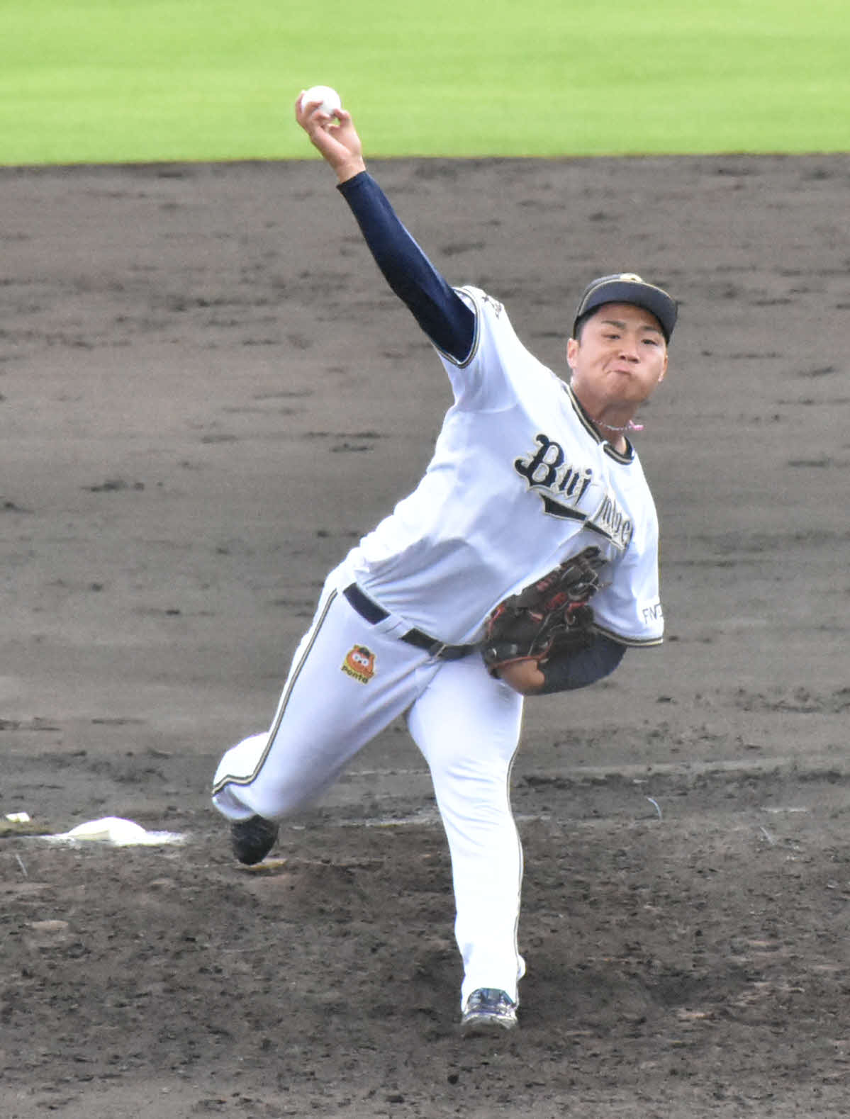 フェニックスリーグのヤクルト戦で好投したオリックス育成中田（撮影・真柴健）