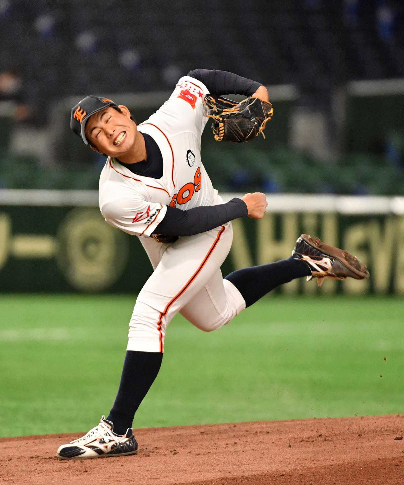 ENEOS対東邦ガス　先発したENEOS・柏原（撮影・柴田隆二）