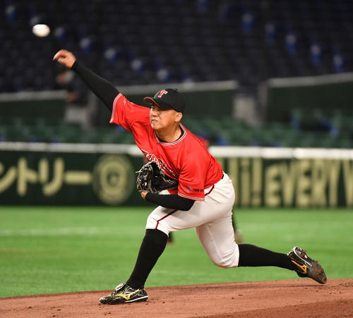 ENEOS対東邦ガス 先発した東邦ガス・辻本(撮影・柴田隆二)