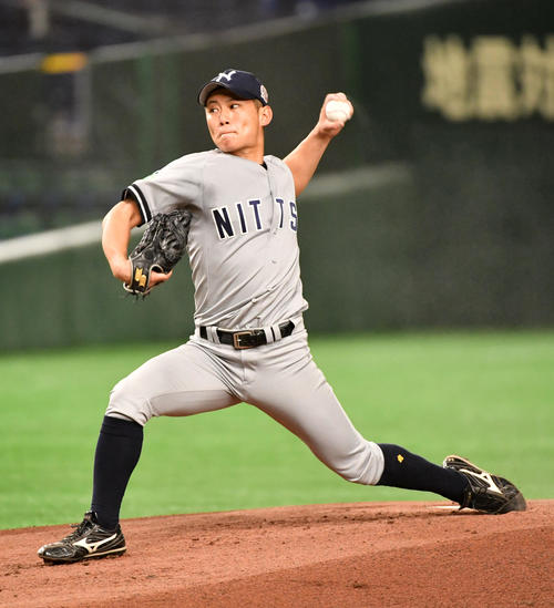 日本通運対ホンダ熊本 先発した日本通運・相馬(撮影・柴田隆二)