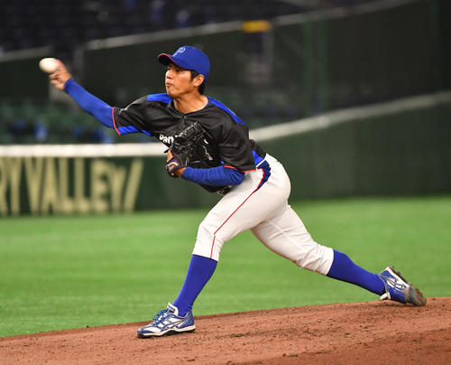 パナソニック対伏木海陸運送 先発したパナソニック・与座(撮影・柴田隆二)