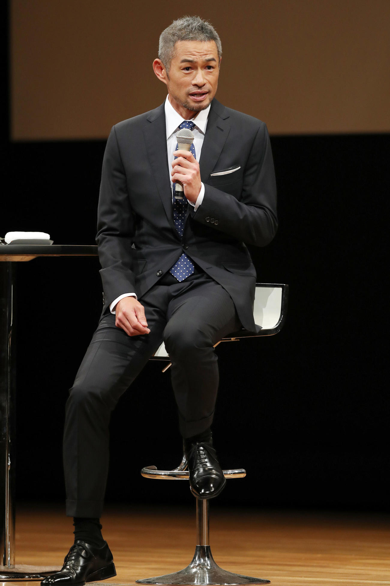第73回新聞大会で講演するイチロー氏（撮影・前田充）