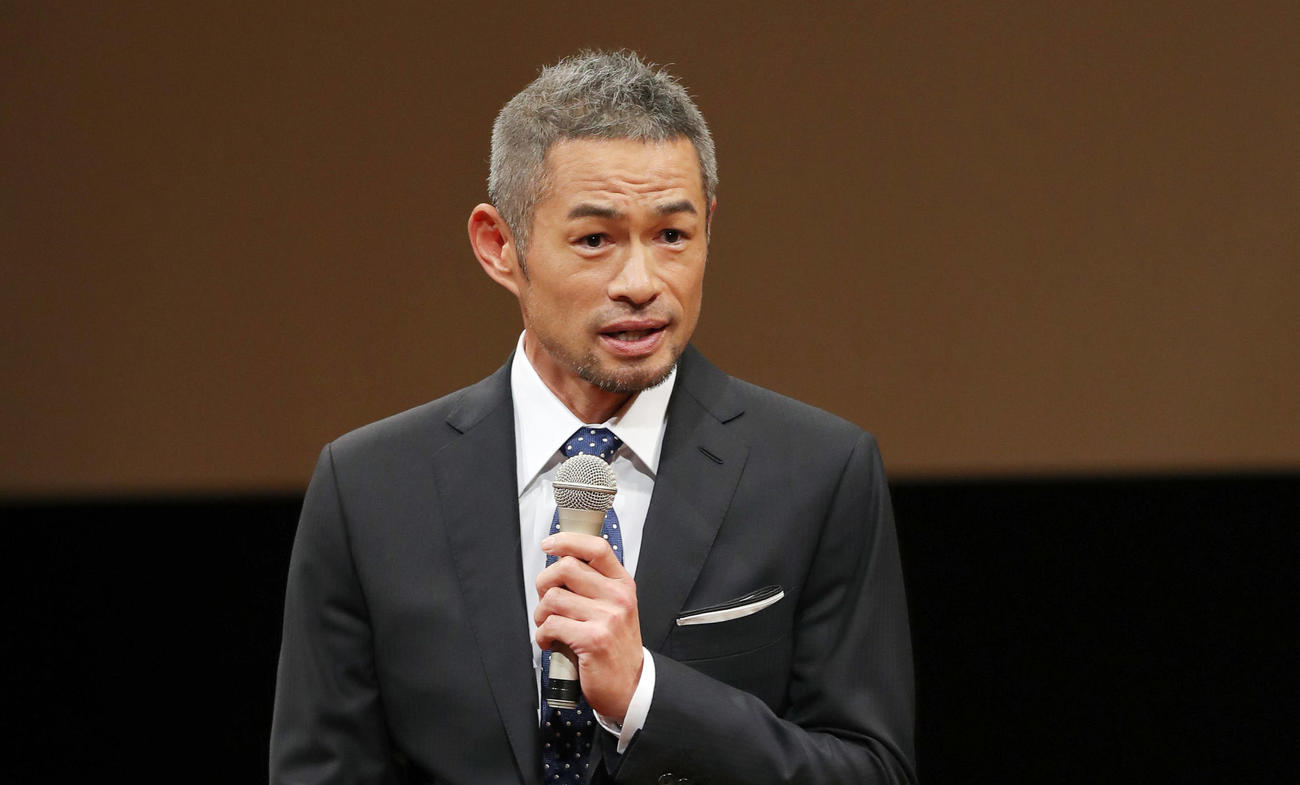 第73回新聞大会で講演するイチロー氏（撮影・前田充）