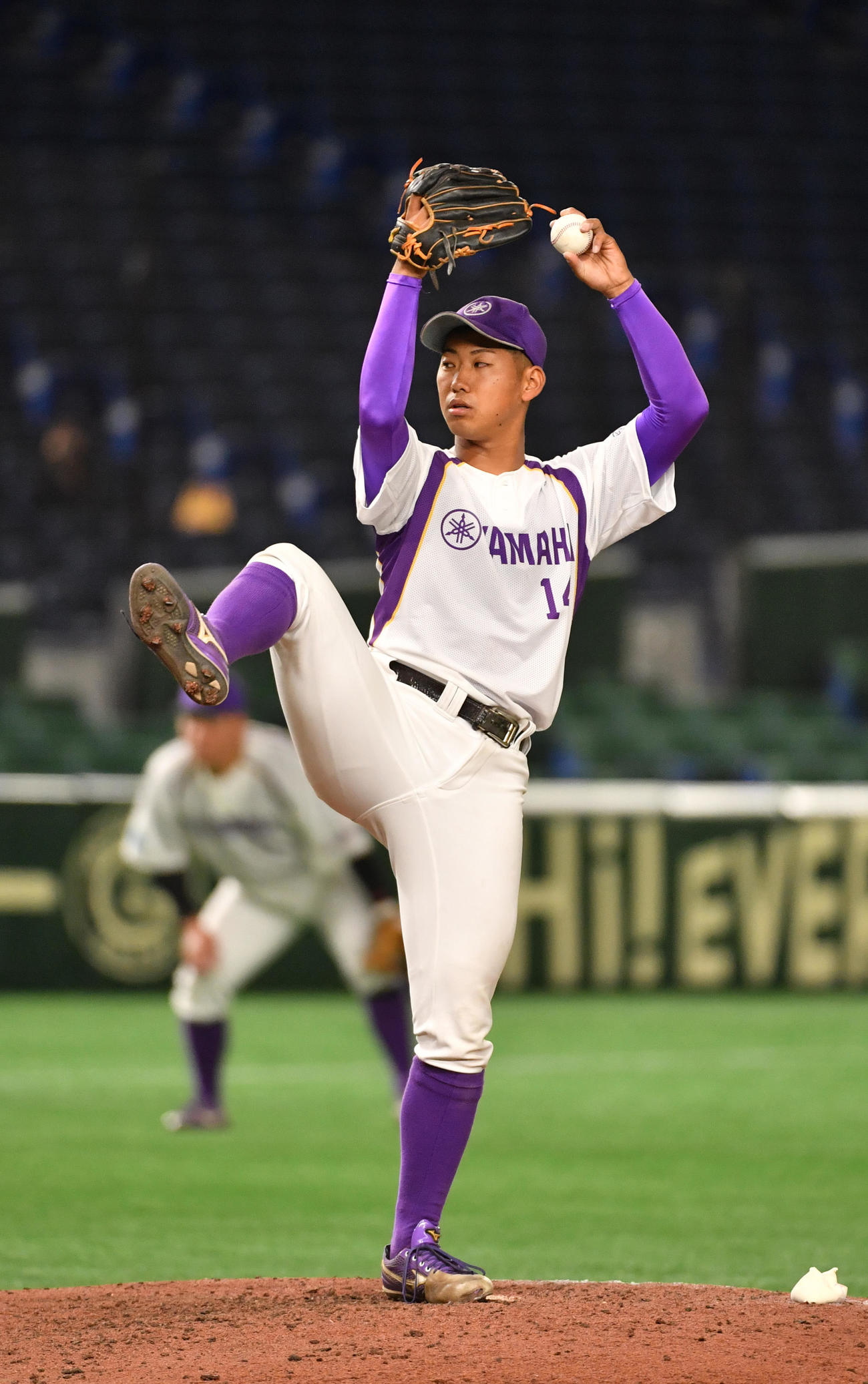 日立製作所対ヤマハ　8回から登板したDeNA5位のヤマハ・池谷（撮影・柴田隆二）