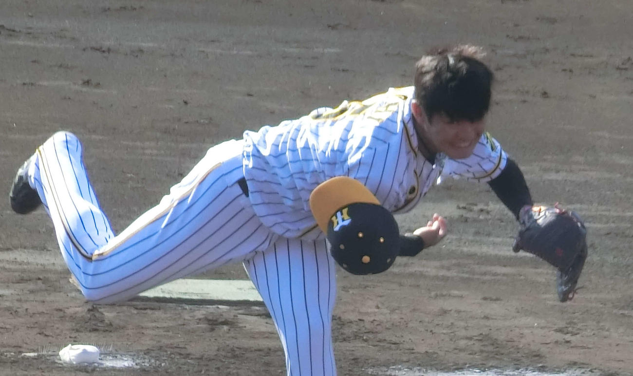 フェニックスリーグの楽天戦に先発した阪神西純（撮影・奥田隼人）