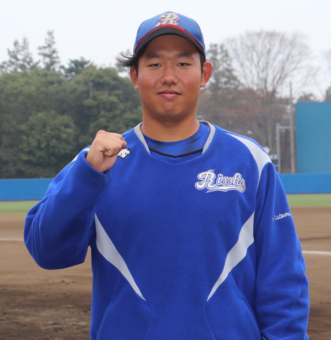 今年最後の練習を終えた立正大の桂川新主将（撮影・古川真弥）