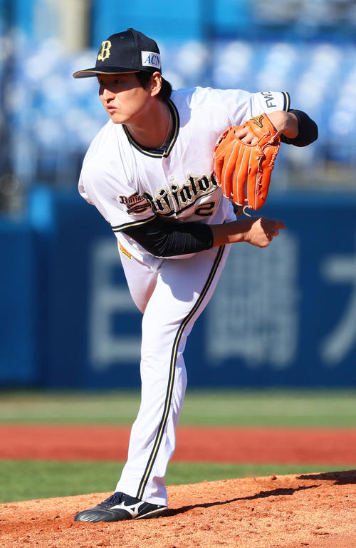 トライアウトに登板したオリックス東明(撮影・足立雅史)