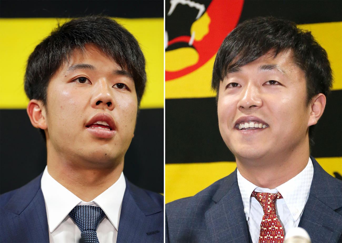 阪神才木（左）、島本