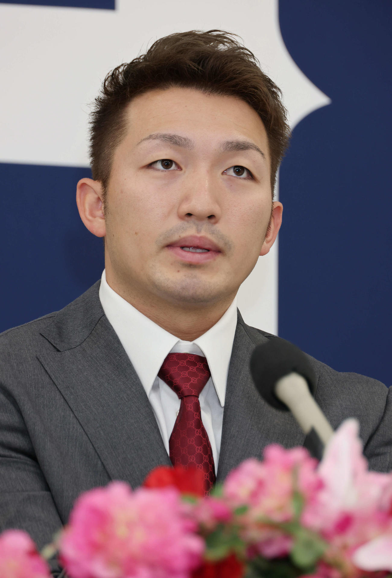 契約更改した鈴木誠也（撮影・加藤孝規）