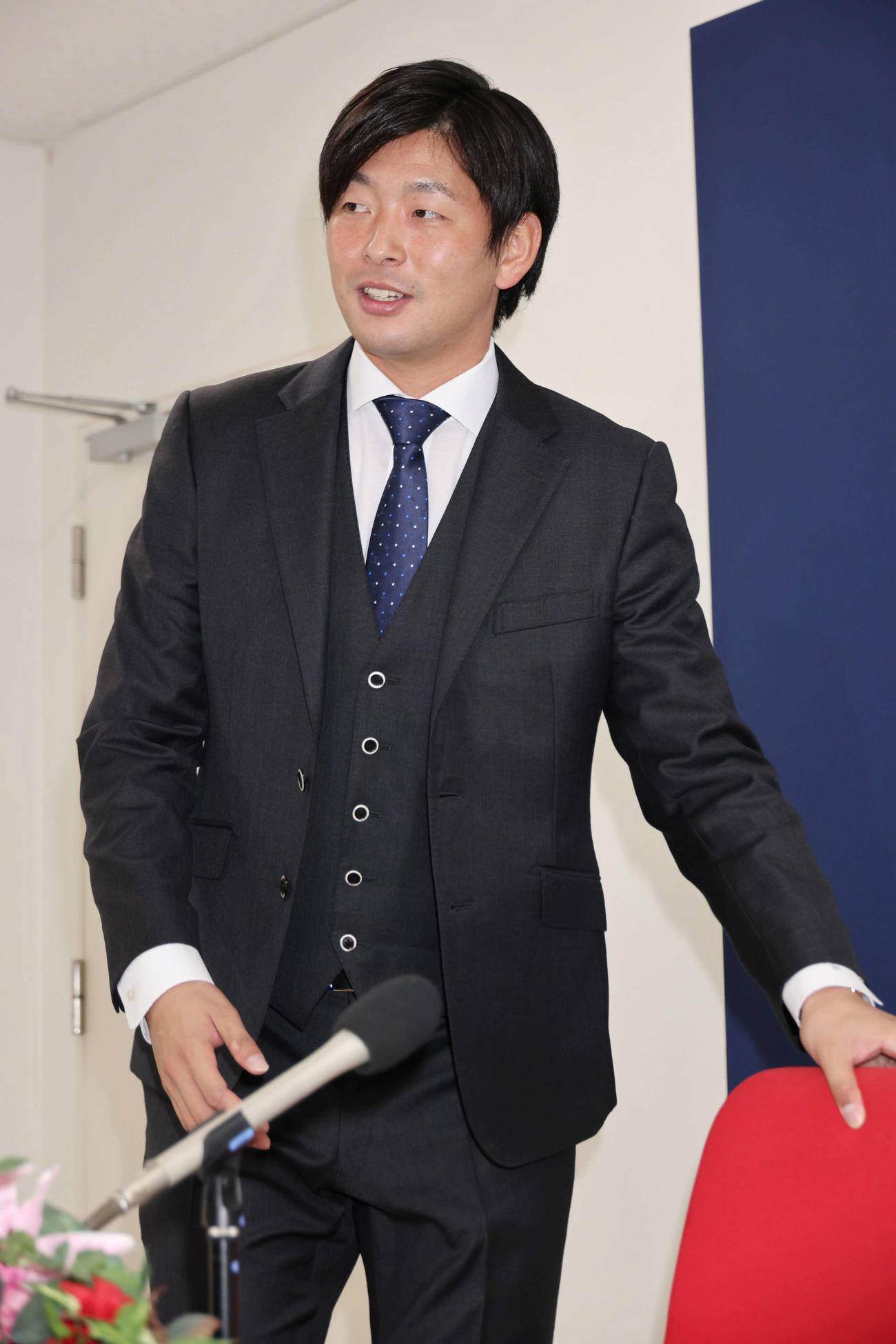 契約更改し会見する大瀬良（撮影・加藤孝規）