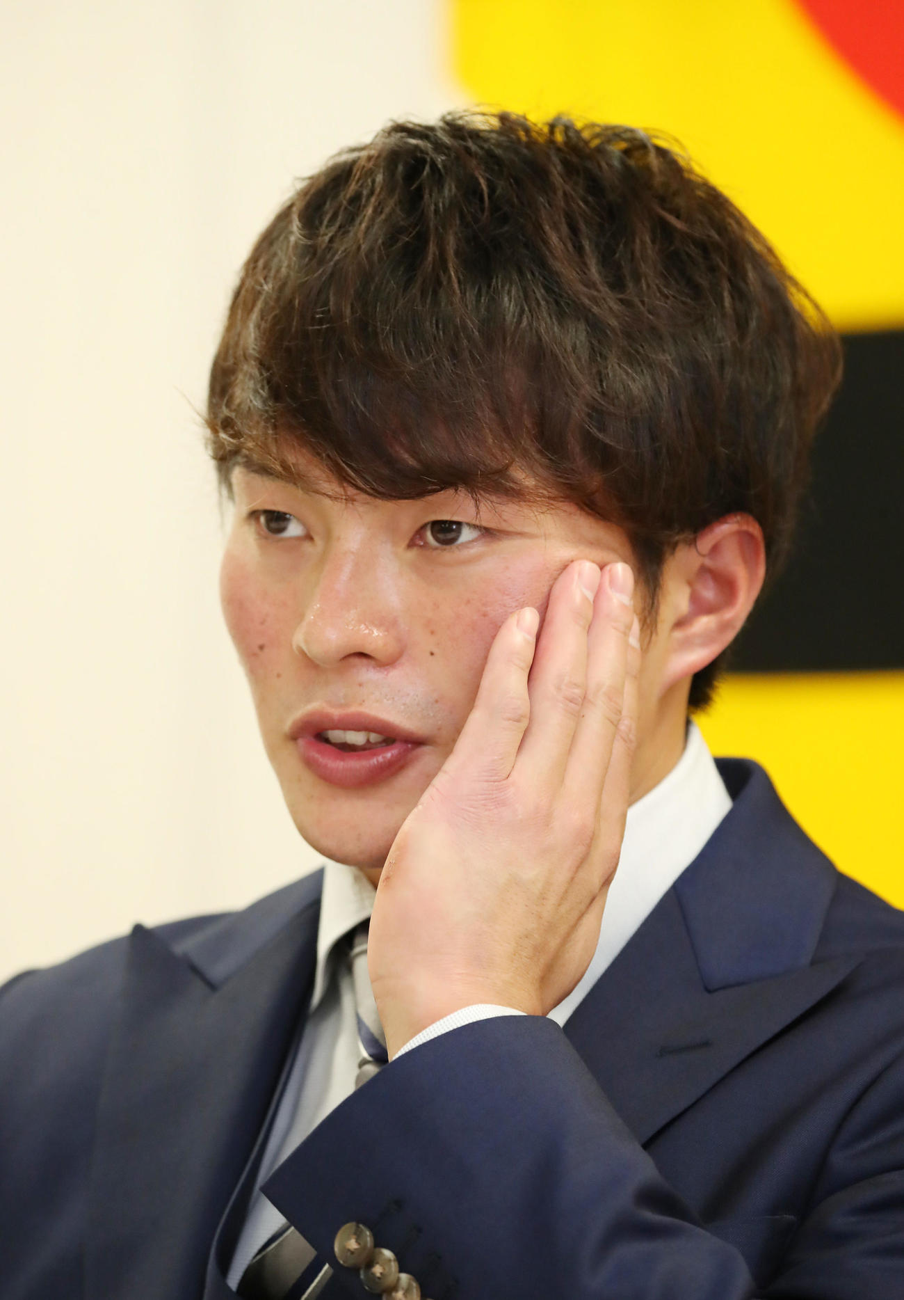 ダウン提示で契約を更改した北條（撮影・加藤哉）