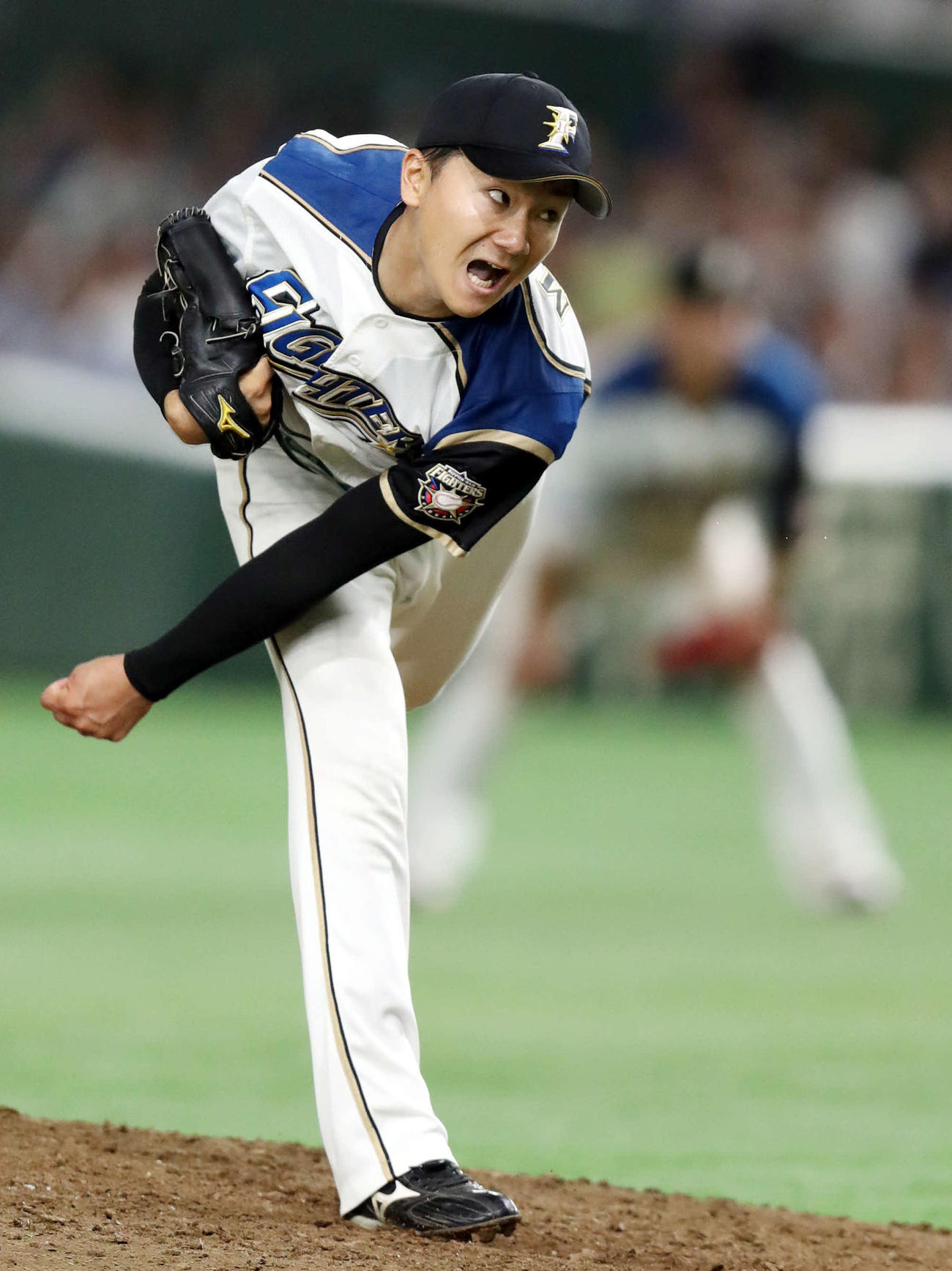 ソフトバンク戦でプロ初登板する宮台（2018年8月23日撮影）