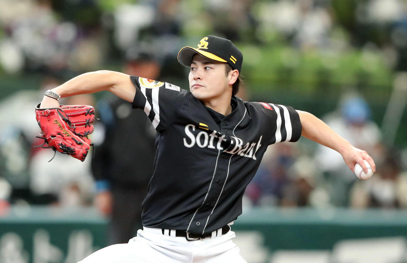 ソフトバンク笠谷俊介（2020年11月1日撮影）
