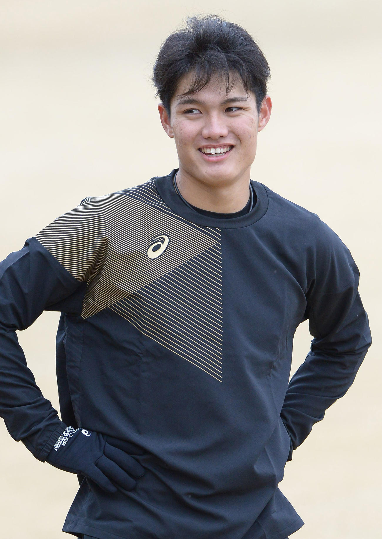 鳴尾浜で練習した阪神西純矢（代表撮影）