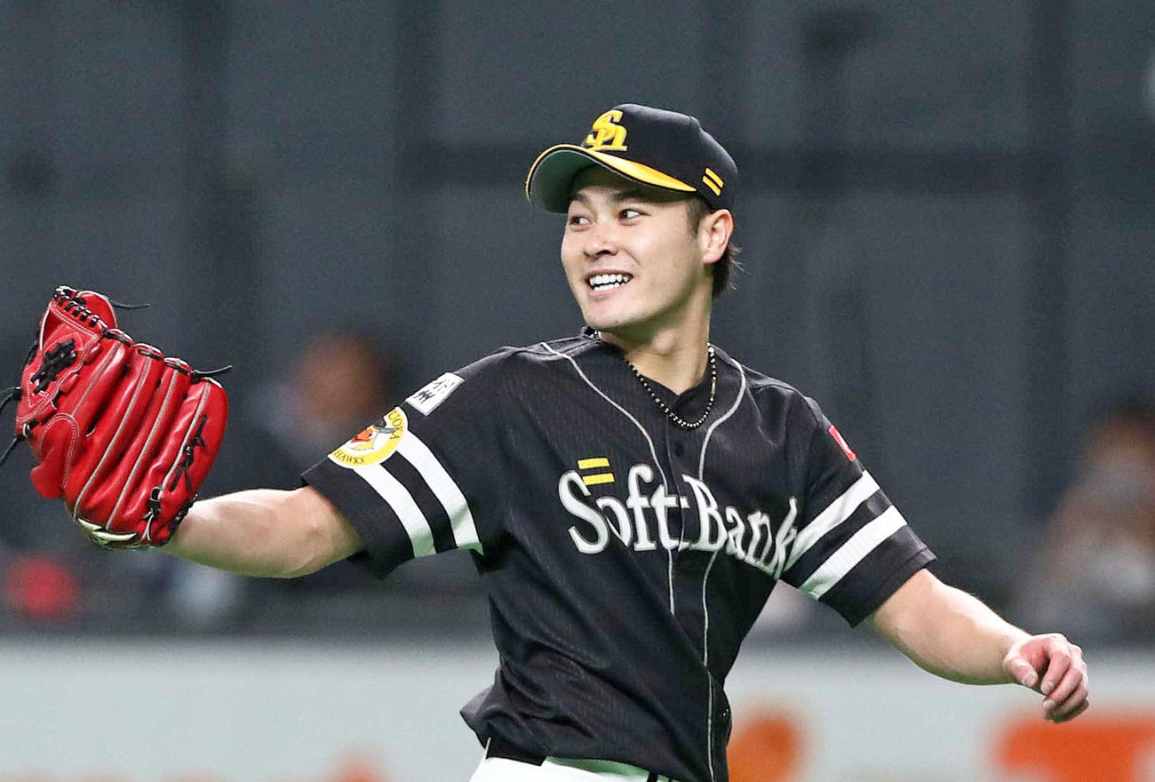 ソフトバンク笠谷俊介（2020年10月20日撮影）