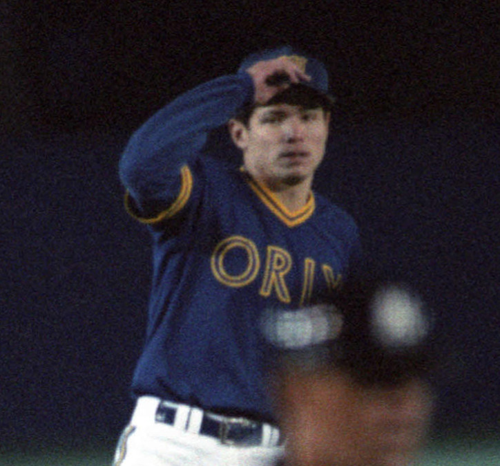 95年4月21日、ロッテ戦で1試合19奪三振の日本新記録を樹立したオリックス野田浩司
