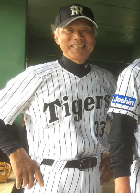 阪神時代には名中継ぎ投手として活躍した池内氏（本人提供）