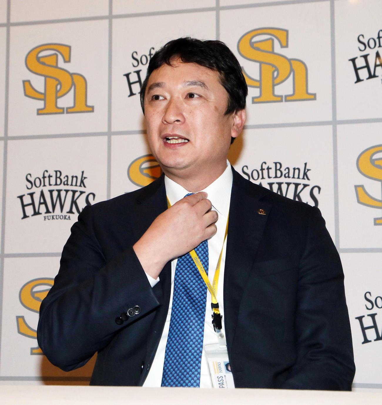 ソフトバンク三笠杉彦取締役GM（2019年12月26日撮影）