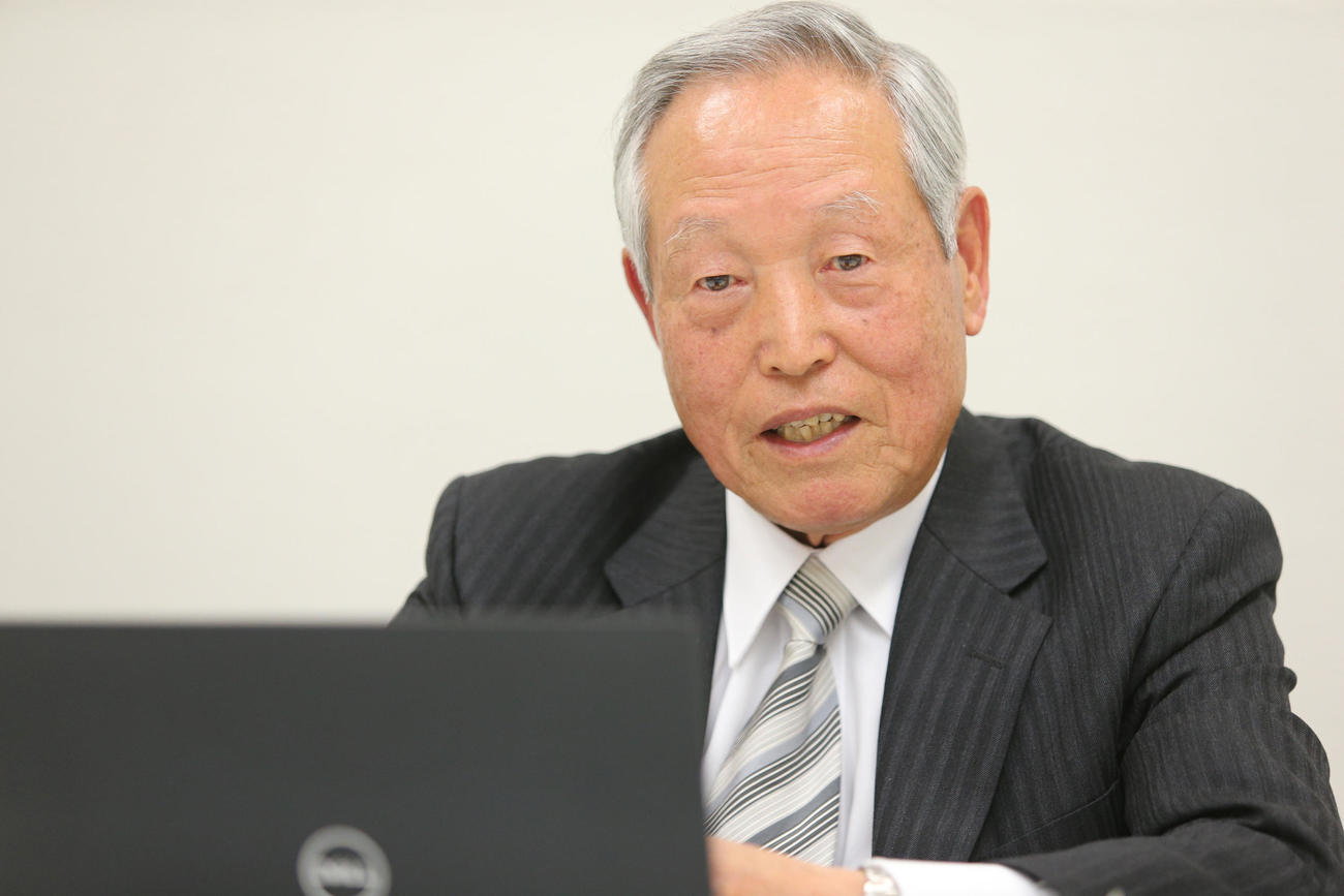 野球殿堂入りに選出され、オンラインであいさつする川島氏（代表撮影）