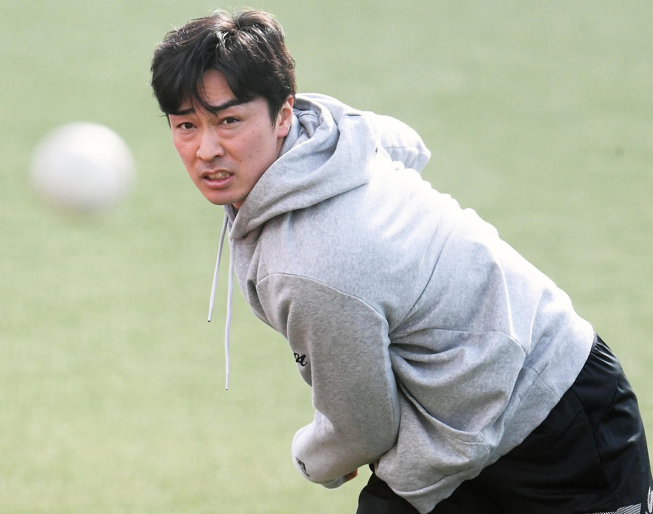 キャッチボールを行う和田毅（代表撮影）
