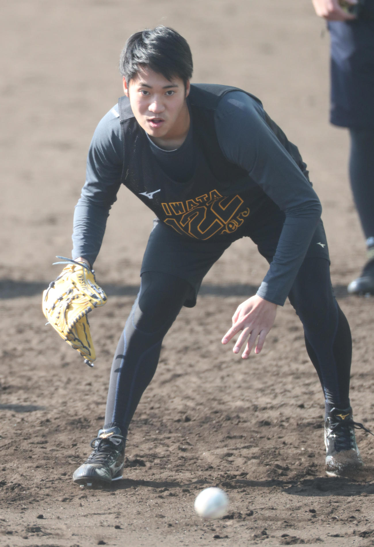 ノックを受ける岩田将貴（代表撮影）