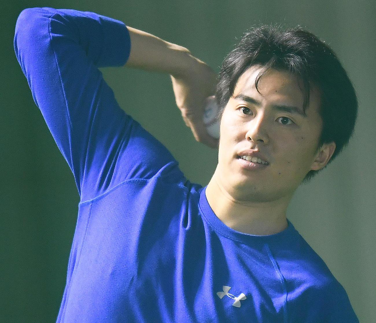 キャッチボールで調整する田中正義（代表撮影）