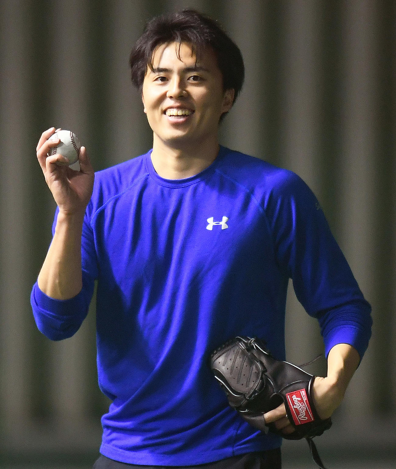 キャッチボールで調整する田中正義（代表撮影）