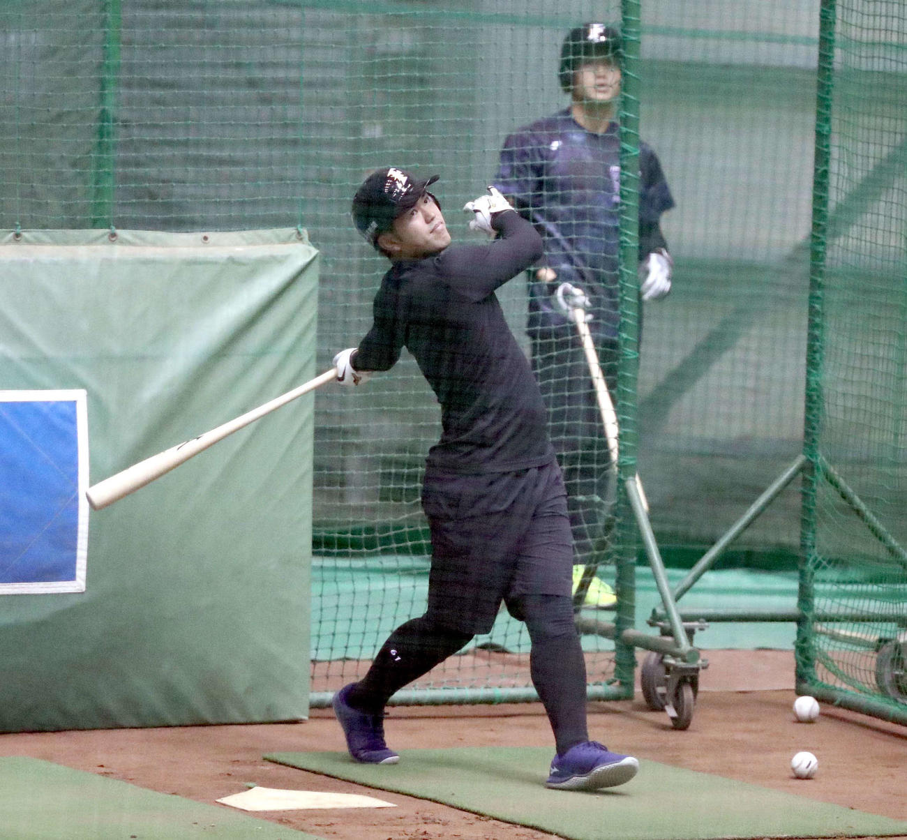 フリー打撃する日本ハム今川（撮影・黒川智章）
