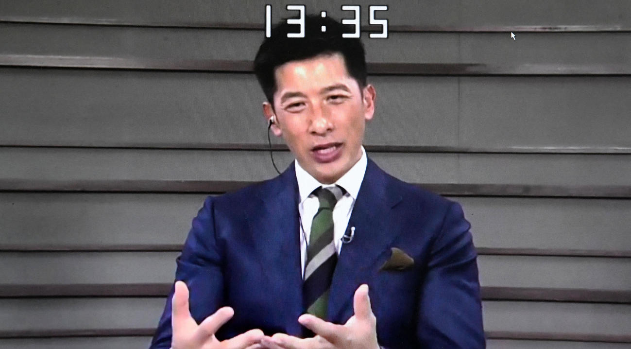 スカイA「虎ヲタ2月号」にリモート出演した阪神矢野監督（撮影・前岡正明）