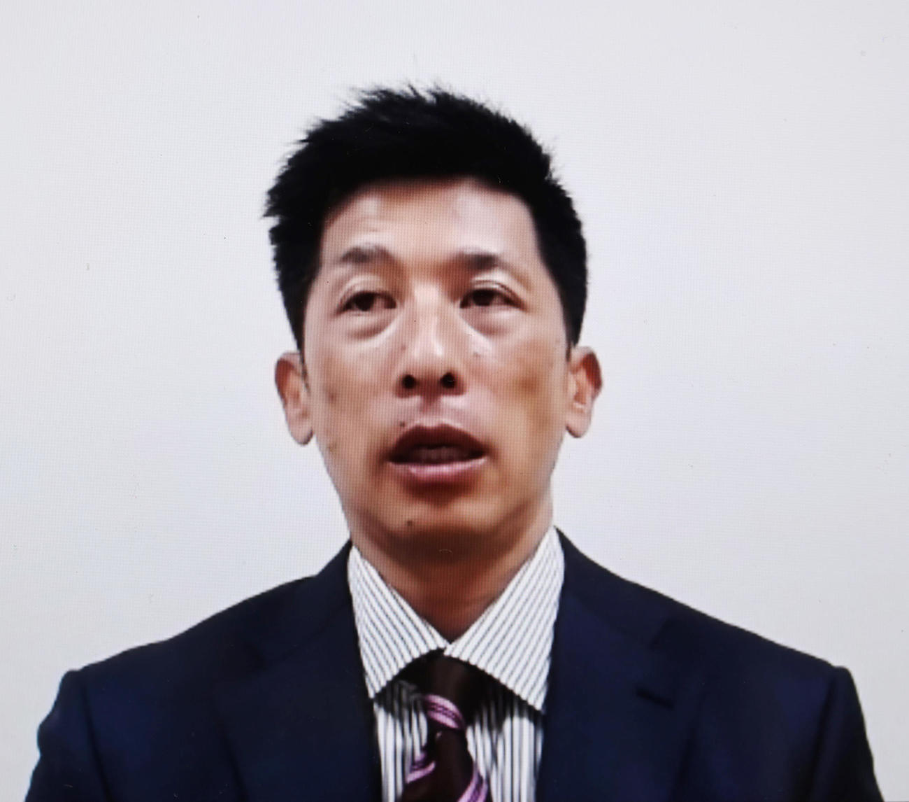12球団監督会議を終え、リモートで取材に応じる矢野耀大監督