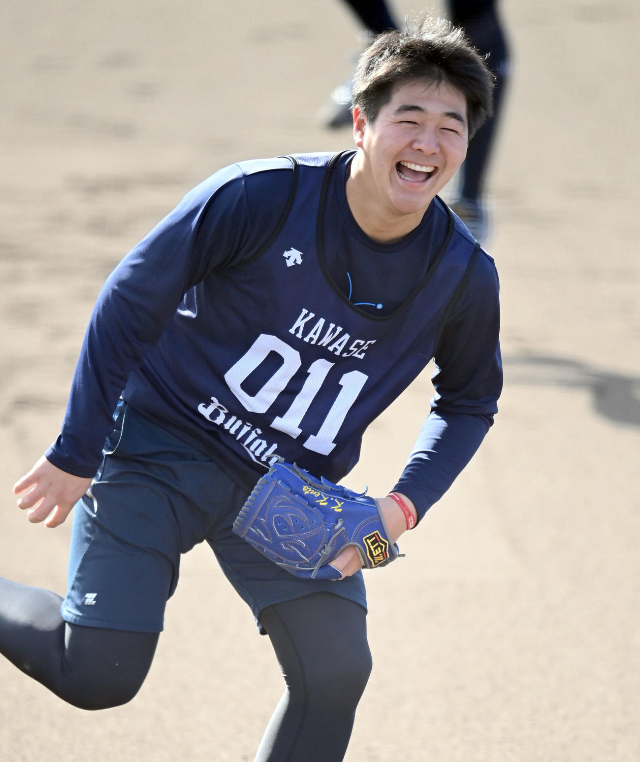 笑顔のオリックス川瀬（代表撮影）