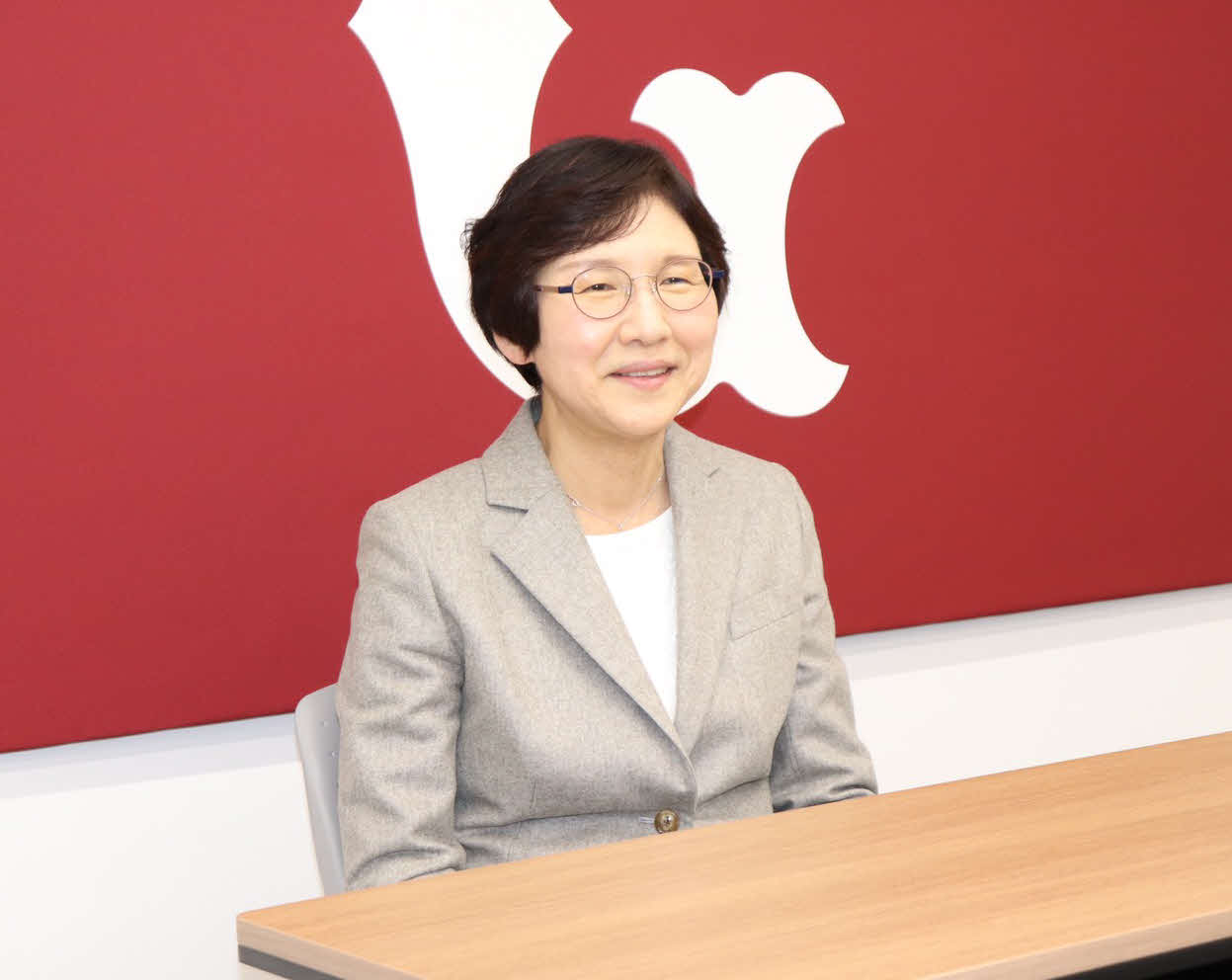 取材に応じる巨人の場内放送係の山中さん（撮影・久永壮真）