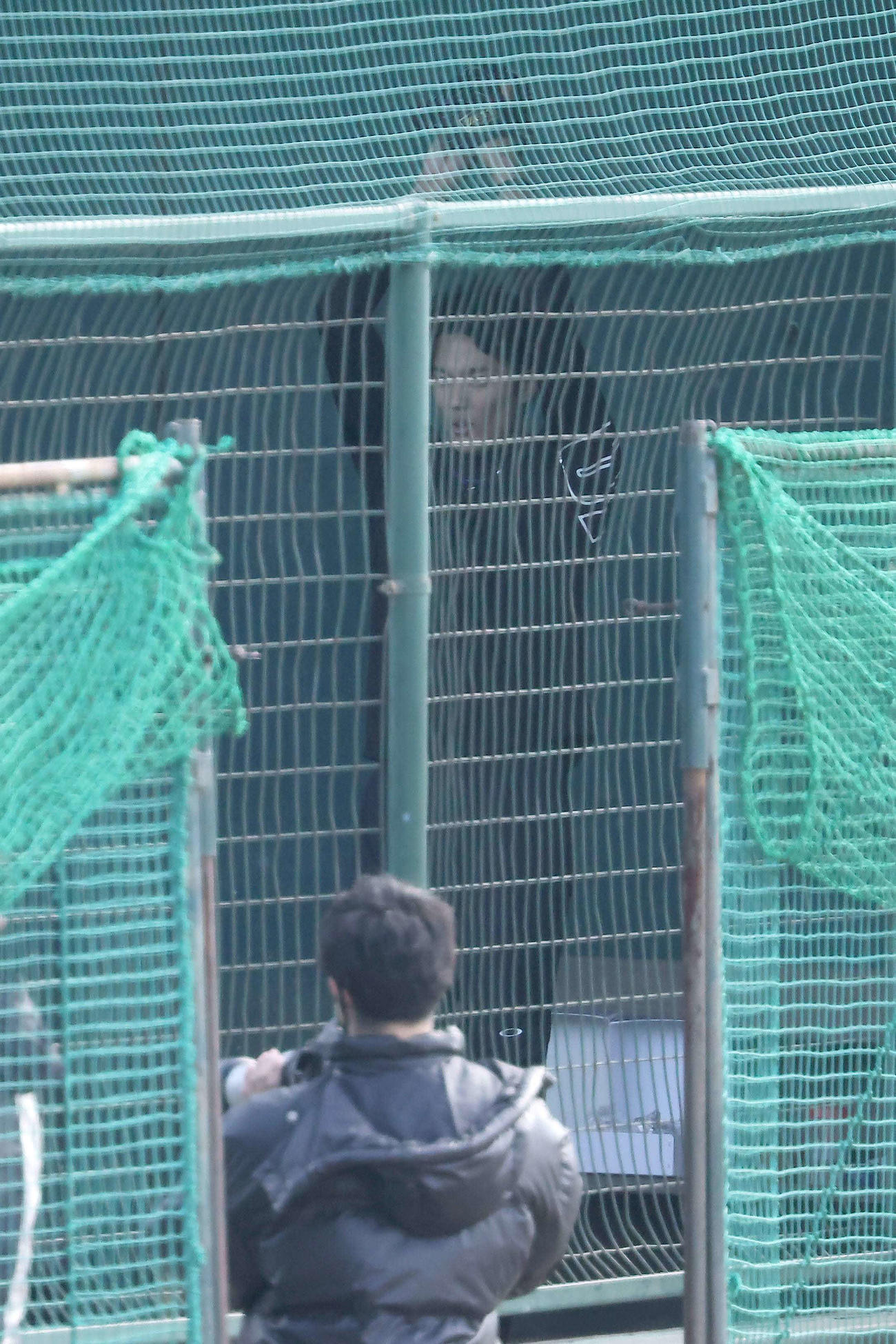 ブルペンでワインドアップで投球練習をする阪神藤浪（代表撮影）